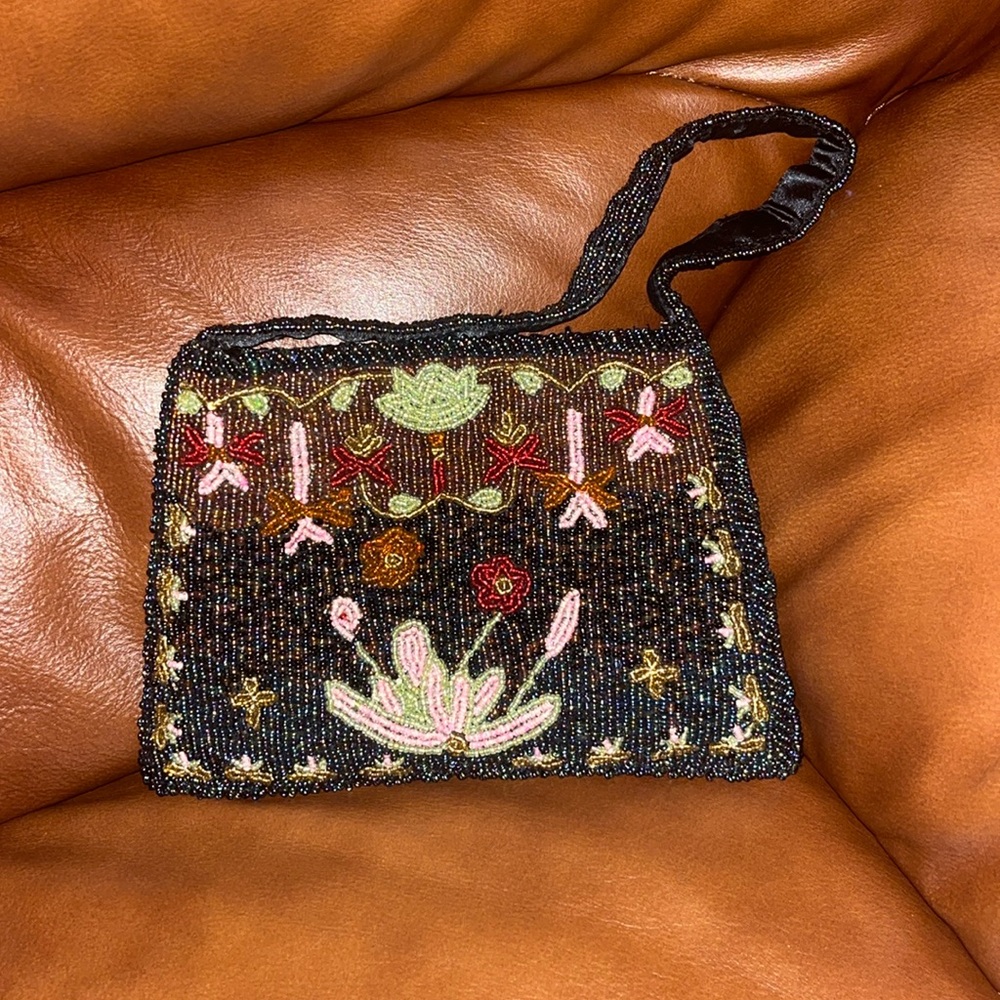 Antique beaded handmade purse, India